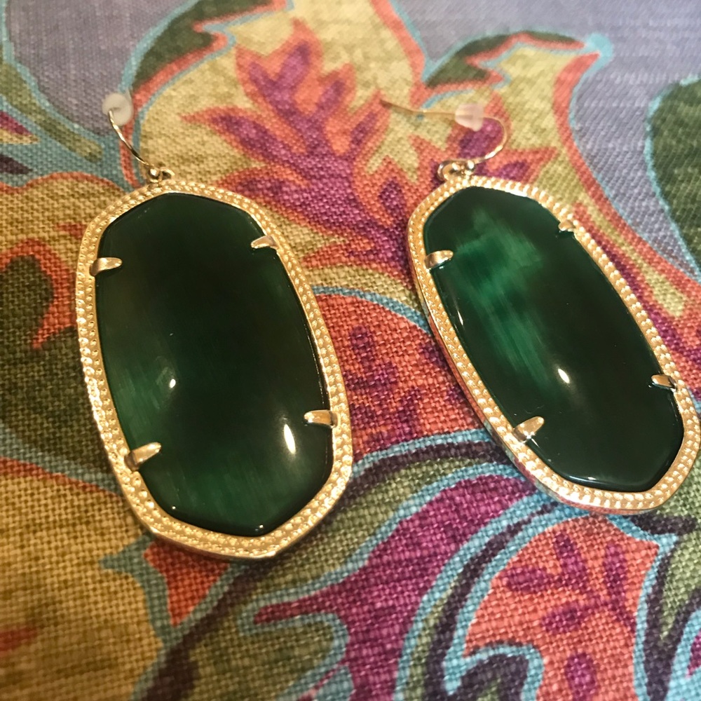 Kendra Scott Danielle Earrings- dark green